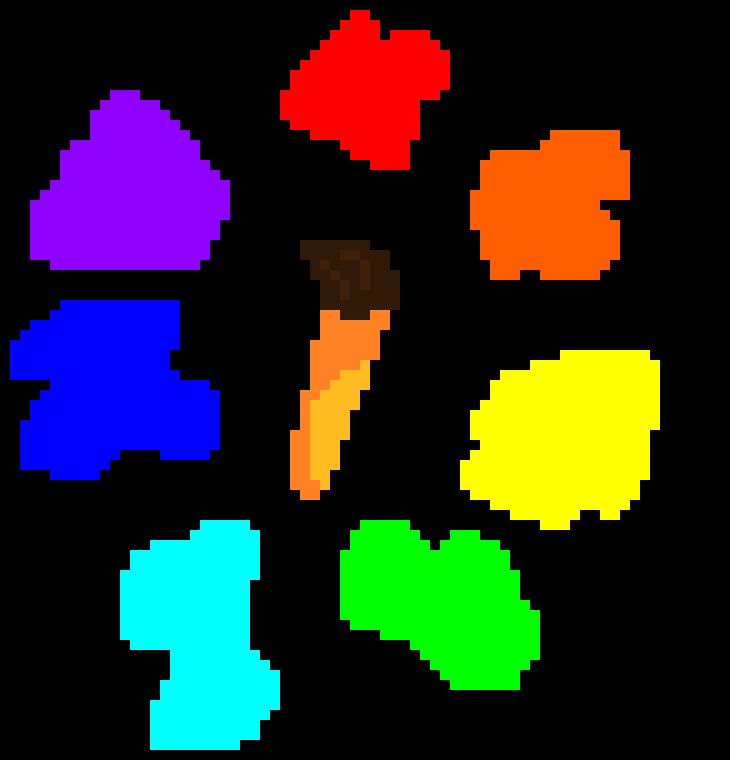 [a34ade] [Their Paintbrush.. surrounded by color blotches]