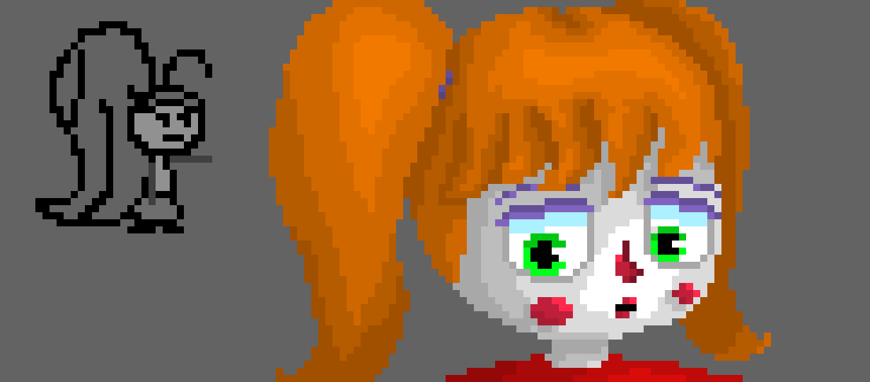 [f7c573] also question, how in the world do i made fredbear and the puppet in the same style as baby?