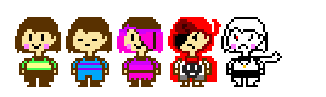[c4a10f] chara,frisk,betty,red and cross chara