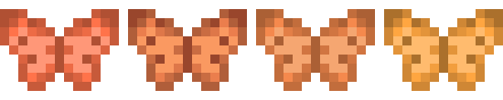 [9b9cad] Orange Butterfly Pixel Art