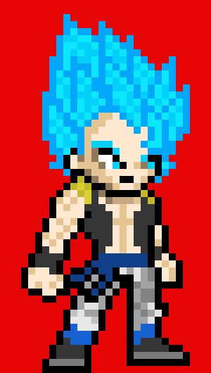 [9664c4] Gogeta Blue- Red Background