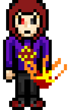 [f943f0] *Sets her hand on fire and holds it over her to give off a nice warmth