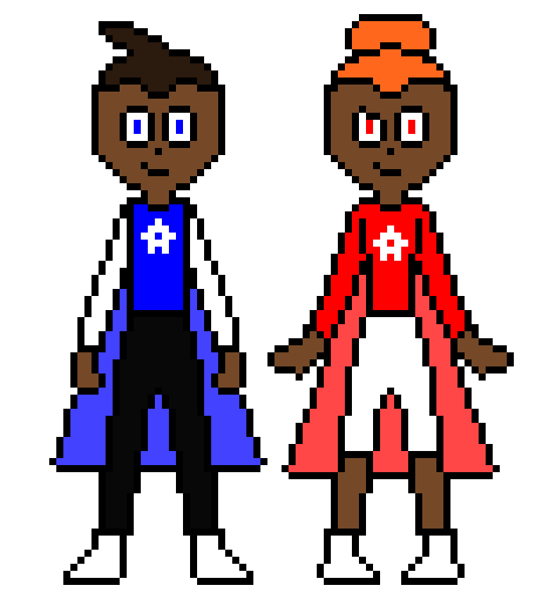 [838cb8] Toonboy and Metagirl Pixel Art