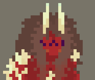 [816c09] (Um) *She's in some kind of den, eating whatever animal had wandered in*