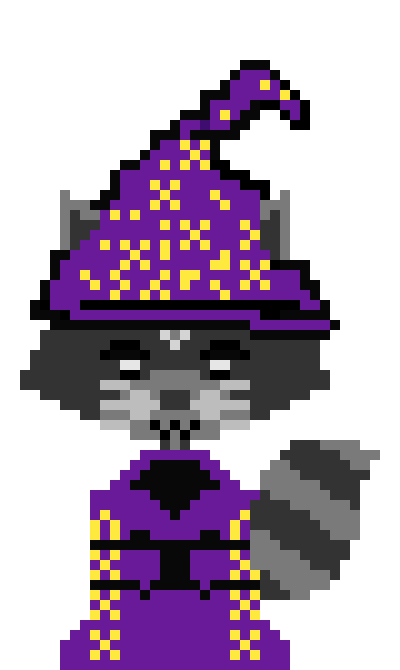 [686668] wizard raccoon mouth closed robe closed