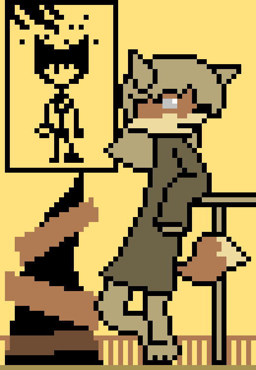 [6877d4] (She has an effect around her that makes the walls surrounding her look Bendy styled) Hello, Terrie