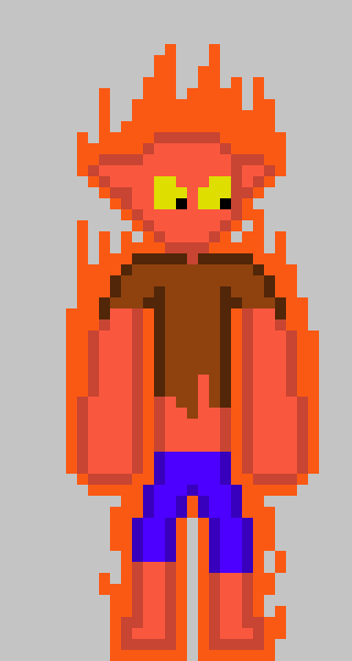 [30dec3] This is the Flaming Tallblin. Flaming Tallblins are giant goblin creatures, but.. y'know.. on fire, and incredibly strong. -Ez