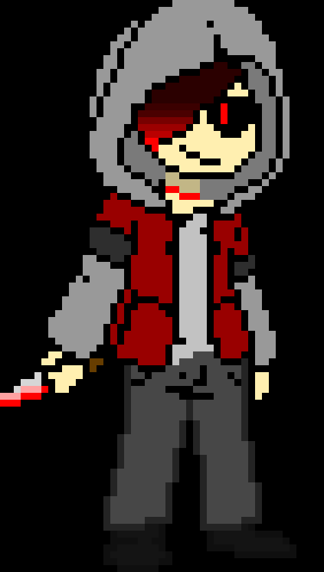 [39b34f] well...-walks behind him- im very thankful that you think that but...-puts knife to his throat from behind him- that could all change with one move...