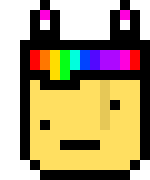 [401102] *looks at the box*hmm? *walks over it and puts his head in one of the peep holes*-child rainbow