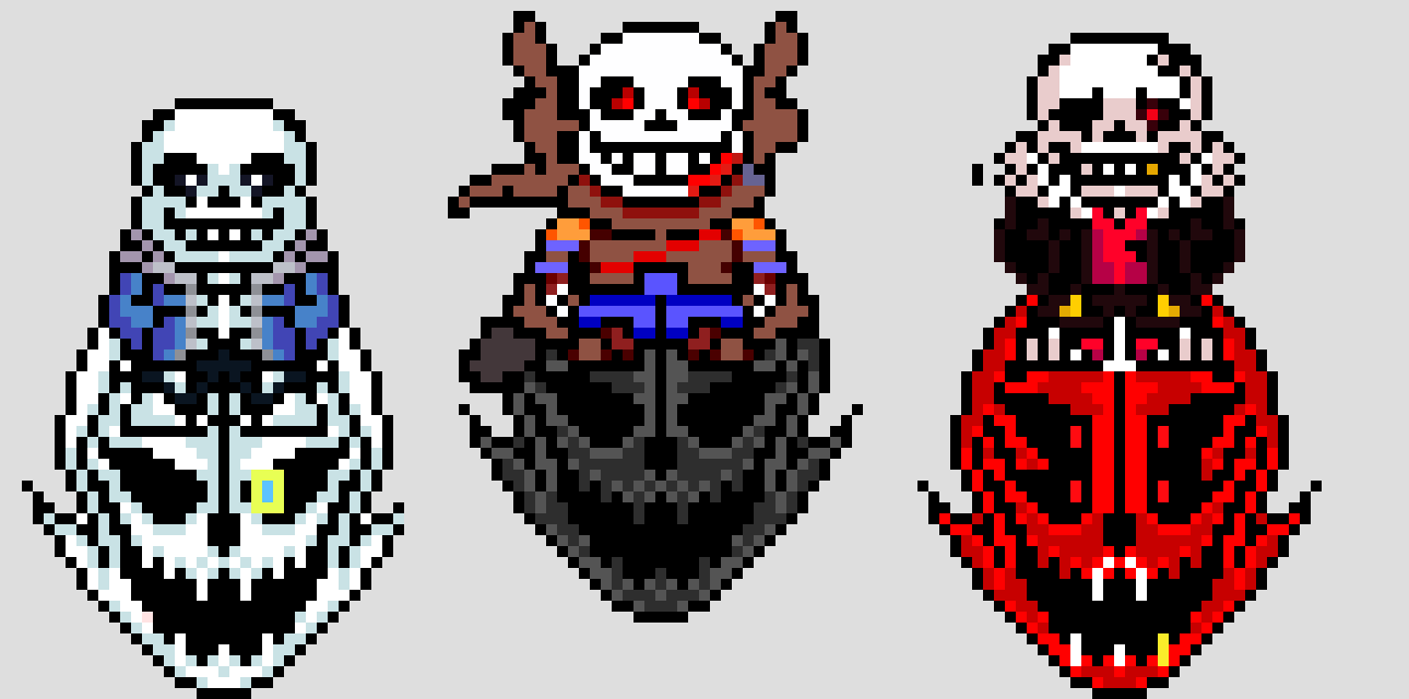 [a23199] *Ink summons sans and fell and the 3 just shoot there gaster blaster beams at dst in the sky