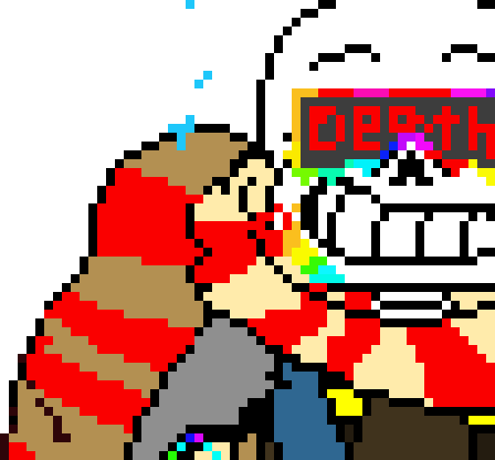 [024d87] Spams fresh ink blasters at eku, crimson, and v lust sans - Fresh!Ink sans