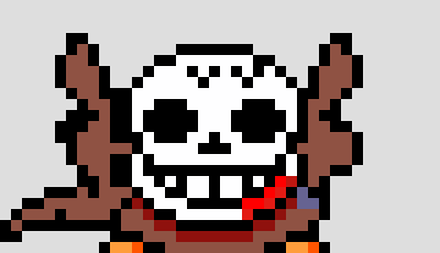 [a23199] *ink would slash ink all over dst making him not see or move and he falls to the ground hard ink would summon 80 sharp bones and they shoot all at dst after the bones are done the gaster blaster blow up on dst and his metal would be burnt off