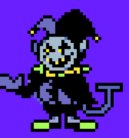 [970cdd] Jevil-(Hi Cartoon?)YOU KIDS ARE REALLY KEEPING UP*He used the second carousel attack*