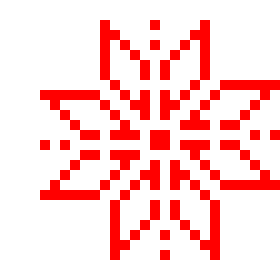 [e850b1] red snowflake