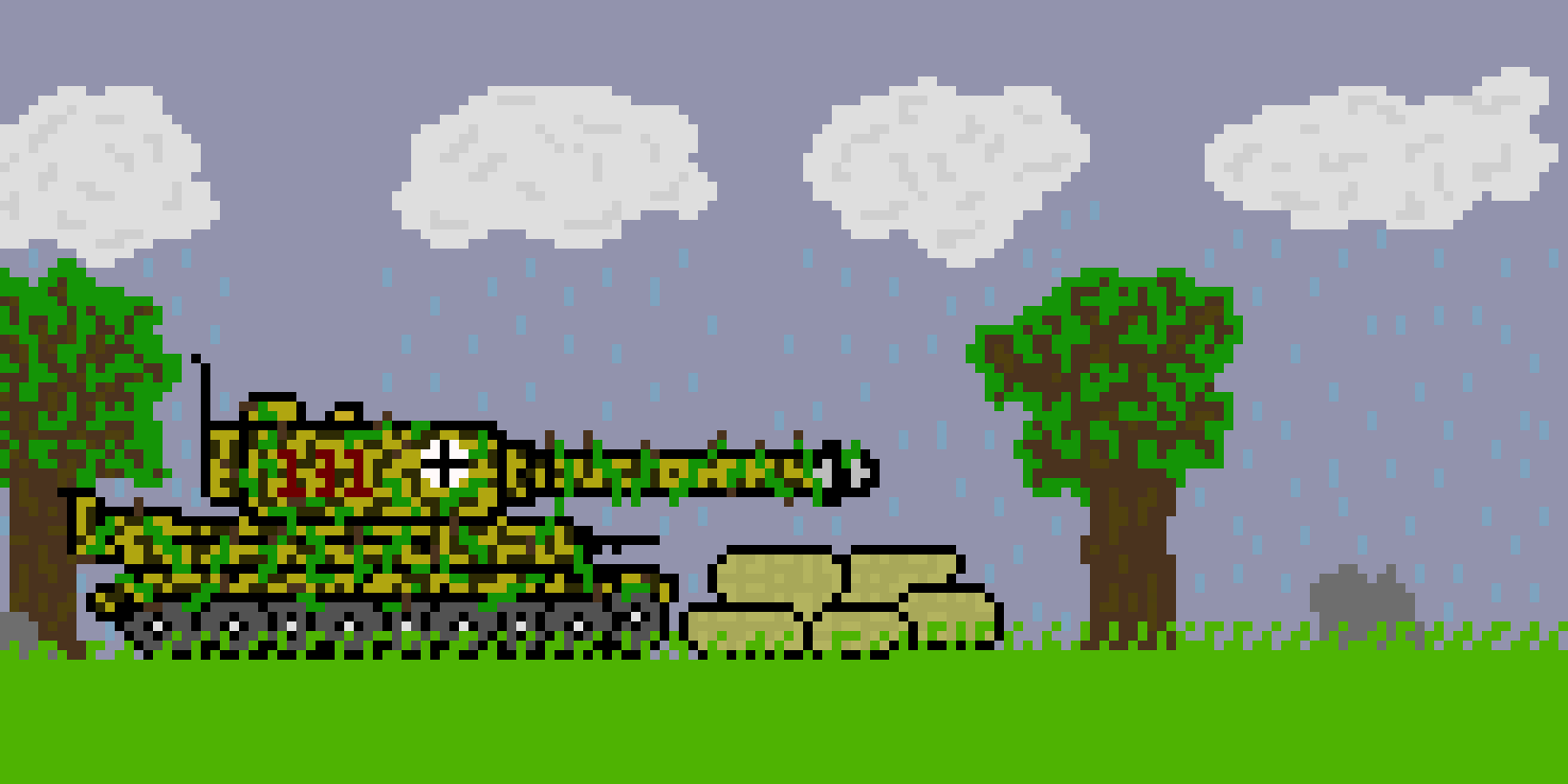 [9664c4] Tiger I tank pixel art ting