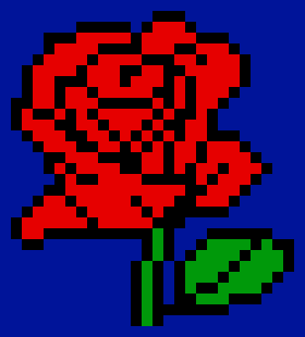 [9664c4] Pixel Red Rose