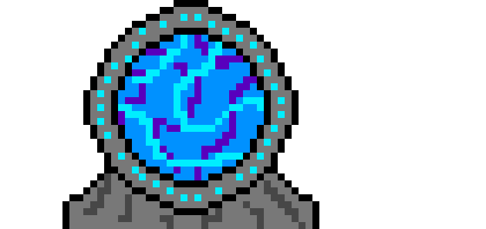 [7b7bce] -portal activates making a blinding light blue glow in my lab-