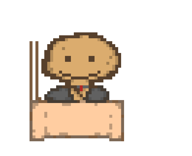 [9e608a] Nooby: hello PAM, this is my OC, Potatat, and hes opening up a shop