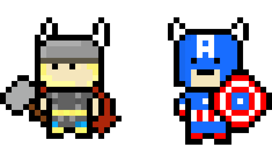 [9664c4] Thor and Captain America.