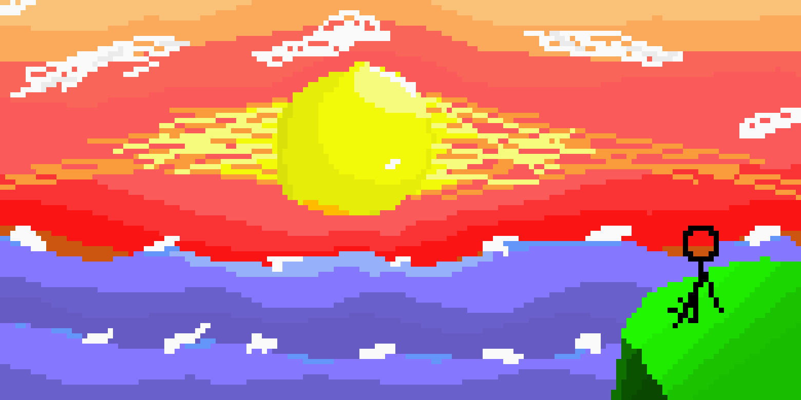 [ef522d] Stick Figure looking at Sunset