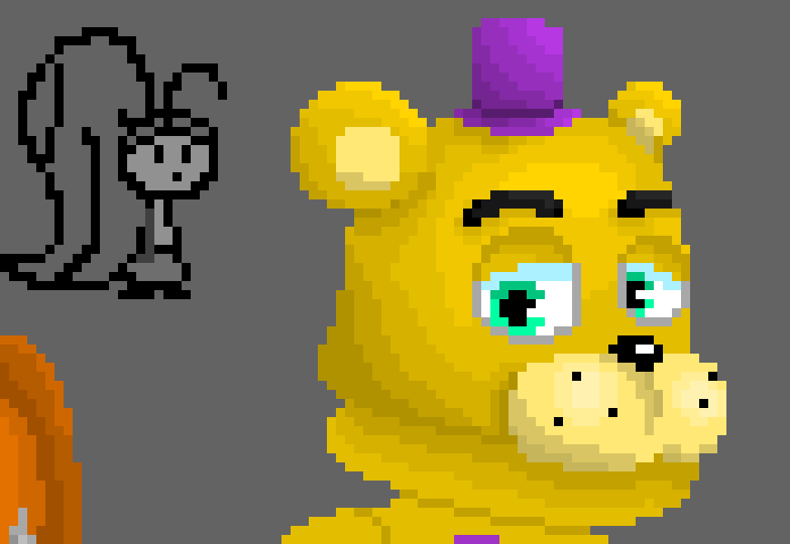 [f7c573] this is the shading of fredbears head, i havent shaded the rest of him yet