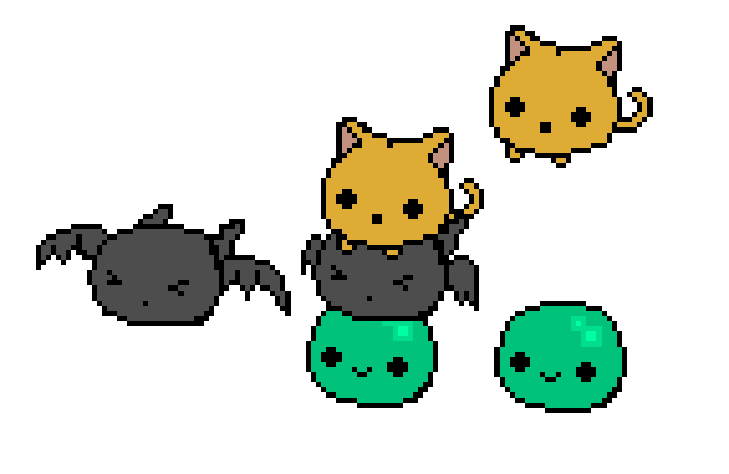 [4e37bb] Three Friends (Slime, Cat, Bat)
