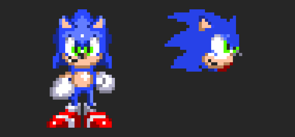 [10304b] modern Sonic sprite + head 