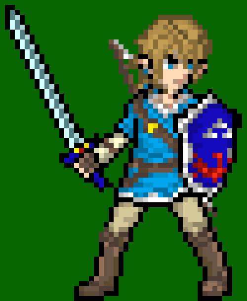 [4076f0] -uses shield to parry his attacks- -Link (cleetus)