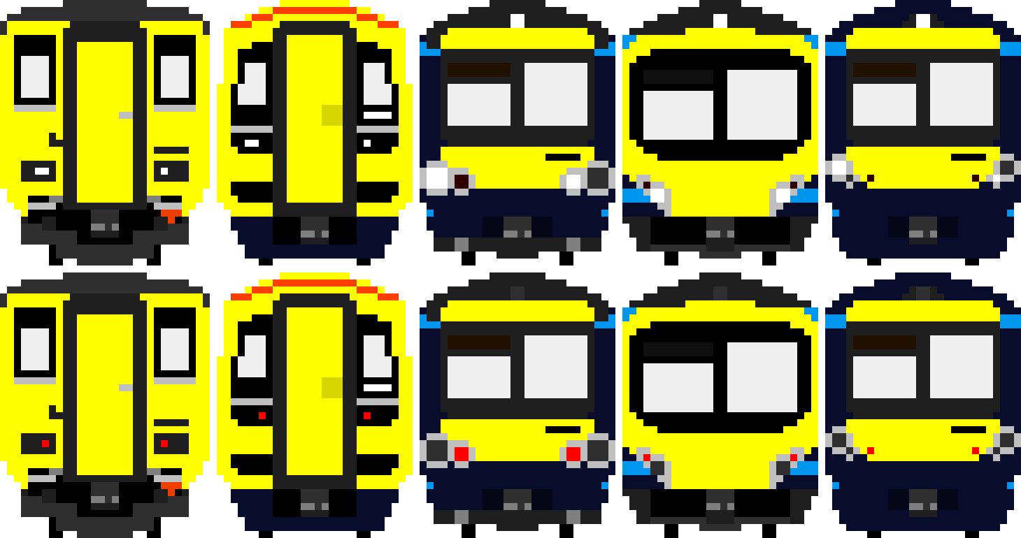 [35edb2] some trains front and rear faces (SCR)