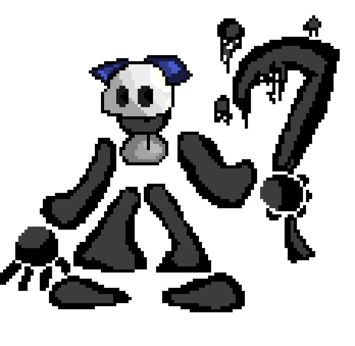 [3fcaee]  ( when switch turned back drone swang its scyth  -Tom