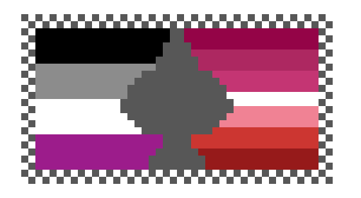 [9664c4] Ace Lesbian Pixel Pride Flag