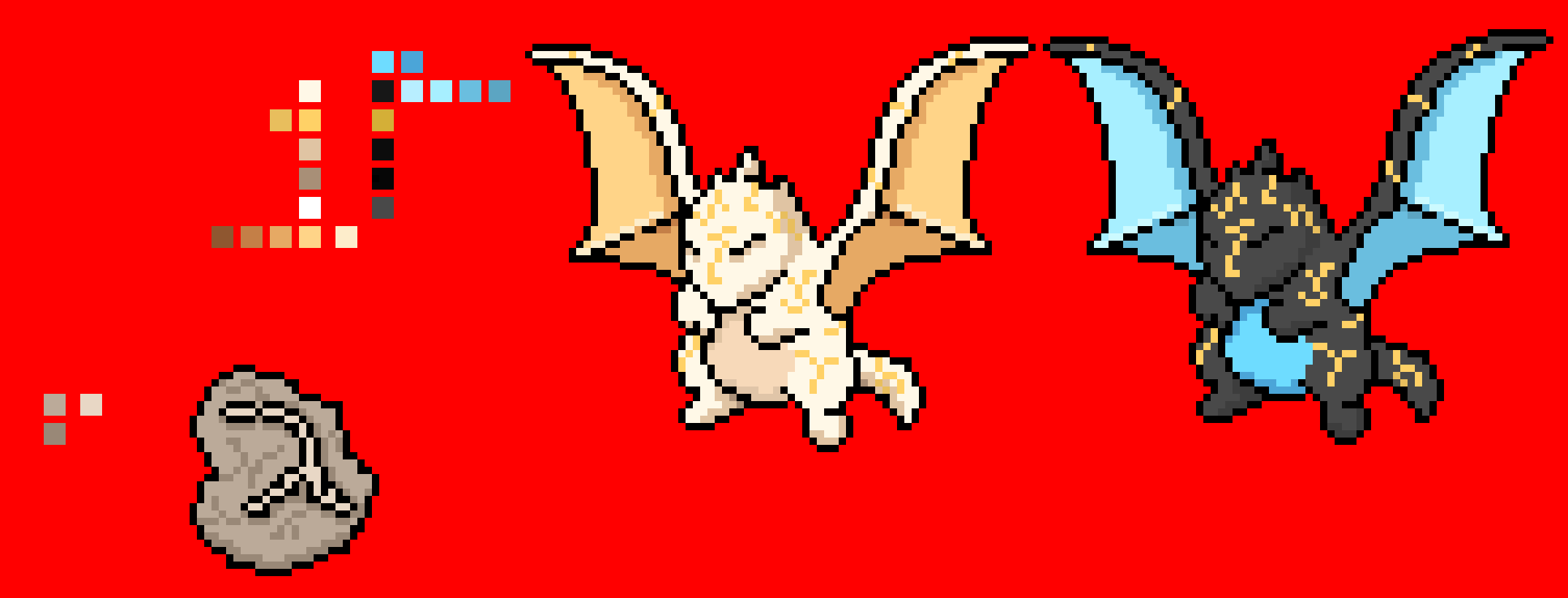 [b5ff1a] Onkyte Sprite and shiny, Completed also the fossil