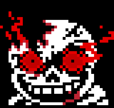 [6a32c5] *Both of his eyes glow as giant blasters to small blasters and blue bones,orange bones and normal bones appeared*