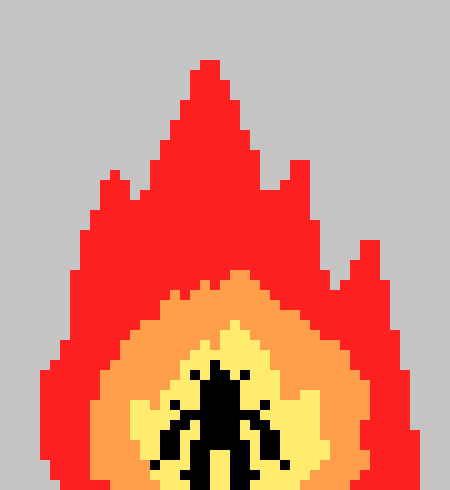 [a228fa] *It just gets larger and stronger, as a figure begins to step out of it, As it steps out, the fire gets weaker..*