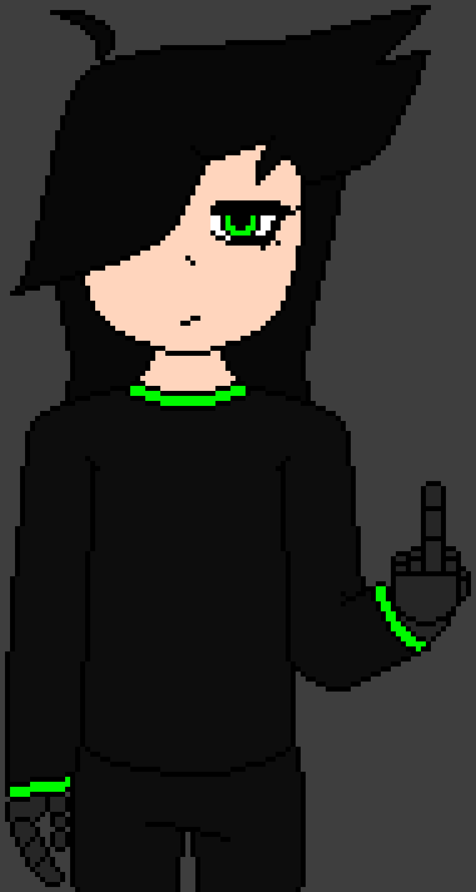 [b5f06d] (Fact: She's showing a middle finger to her life)