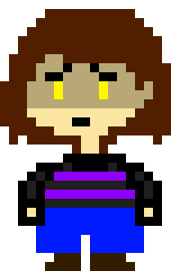 [5b2f3e] Colorverse (pixilart) overworld sprite (frisk genocide snowdin edition)