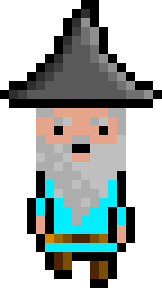 [bb0007] Pixel Wizard Light Blue Jumping AniF2