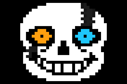 [9664c4] Gaster Sans Head (blue and orange eye)