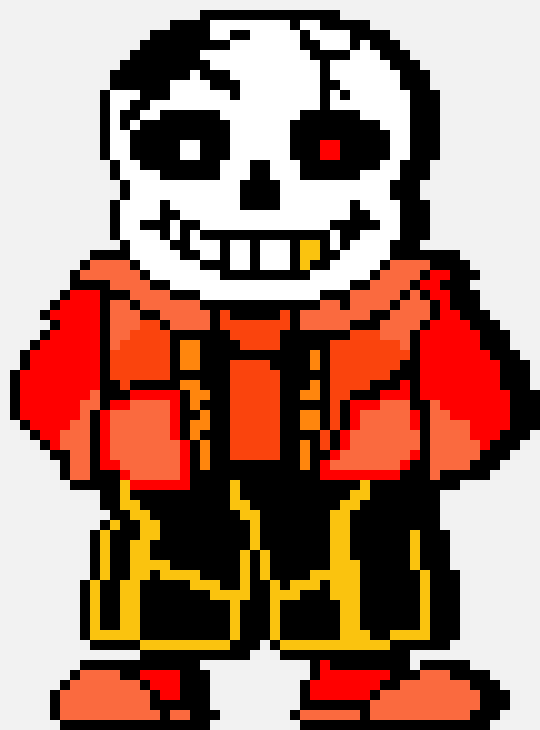 [04f305] i have a papyrus, hes just, not named papyrus, its john... hes still working on his sprite
