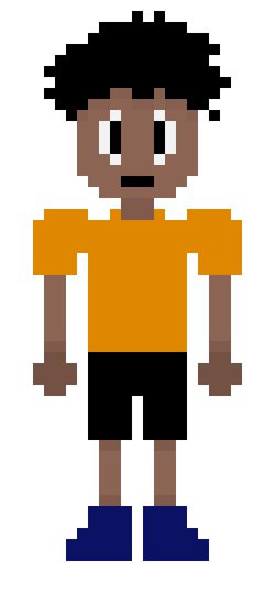 [25d002] *He walks to a creek, and sits down* Woter.