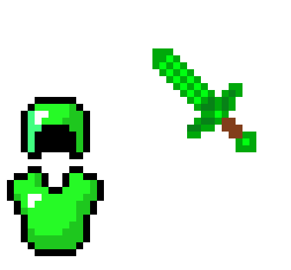 [1e59ad] emerald armour and sword