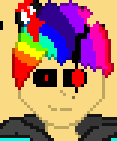 [401102] *tps above the figure and shoots a rainbow spear at the head of the figure*-the rainbow squad