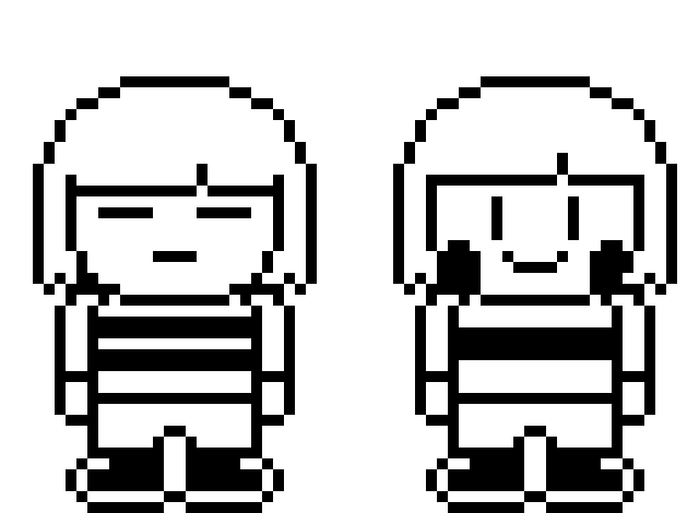 [9664c4] Fan-made Undertale Chara & Frisk Battle Sprite