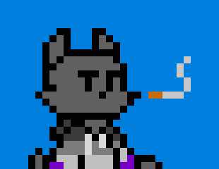 [0b51d0] -Casually tilts up the blaster, so it fires into the sky.-