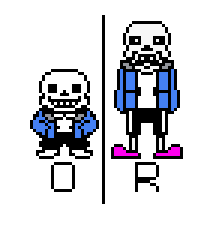 [6b40fc] Original Sans Sprite Vs Remade Sans Sprite