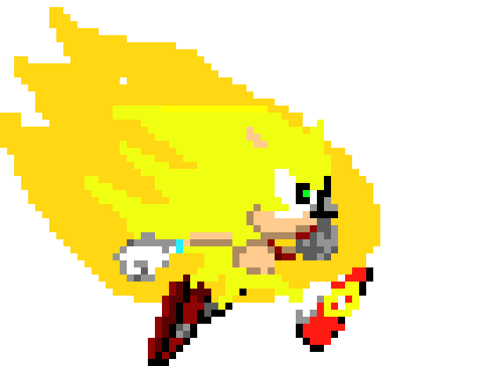 [fa8d7f] Sonic 1 pixel sprite 1991 super sonic