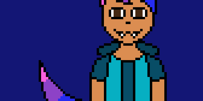 [4fbda4] sits on the white floor and eats cake and pets the cat but then the whole white area turns blue?(evan foxx has joined 0ri0ns dream) wha- where am i?-Evan foxx 