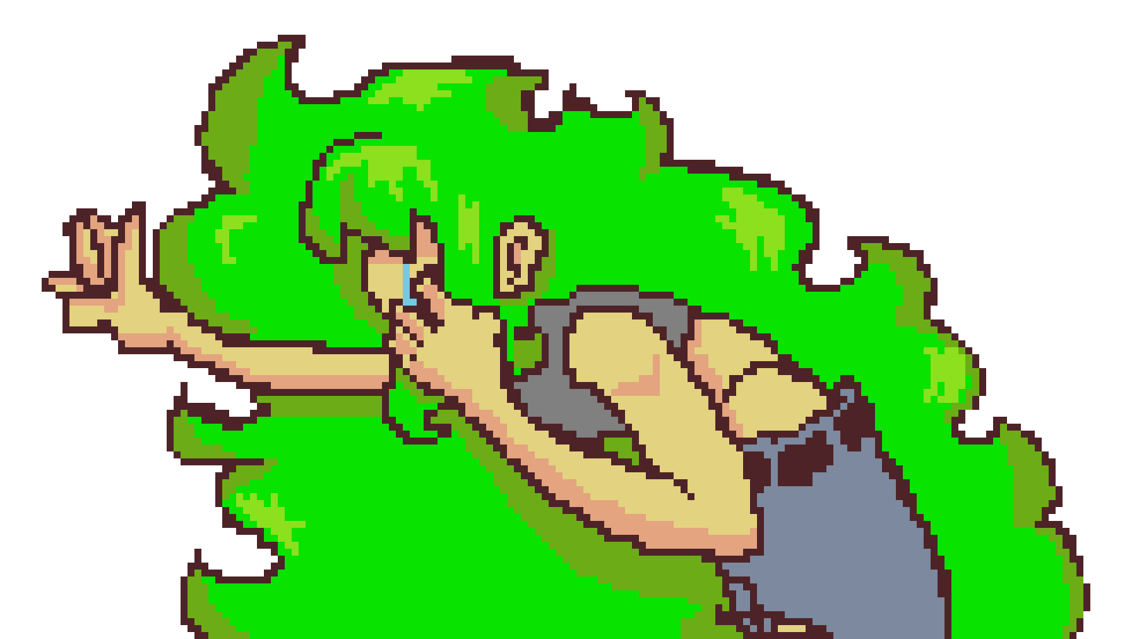 [33b7fa] green hot lady