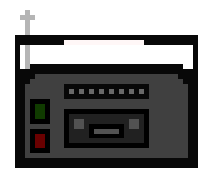 [f7c785] Somehow, the tape player turned itself on.
