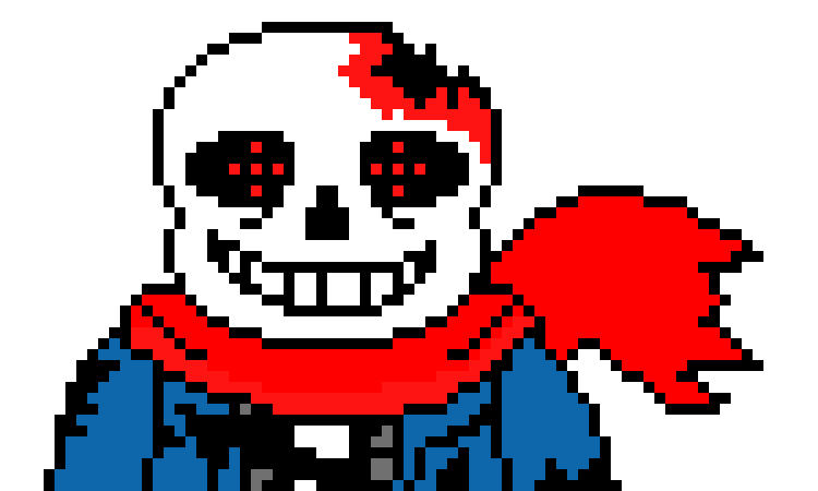 [53a360] Stabs Yami with a sharp bone in the eye then a sharp bone stabs blue scarf sans in the eye socket *